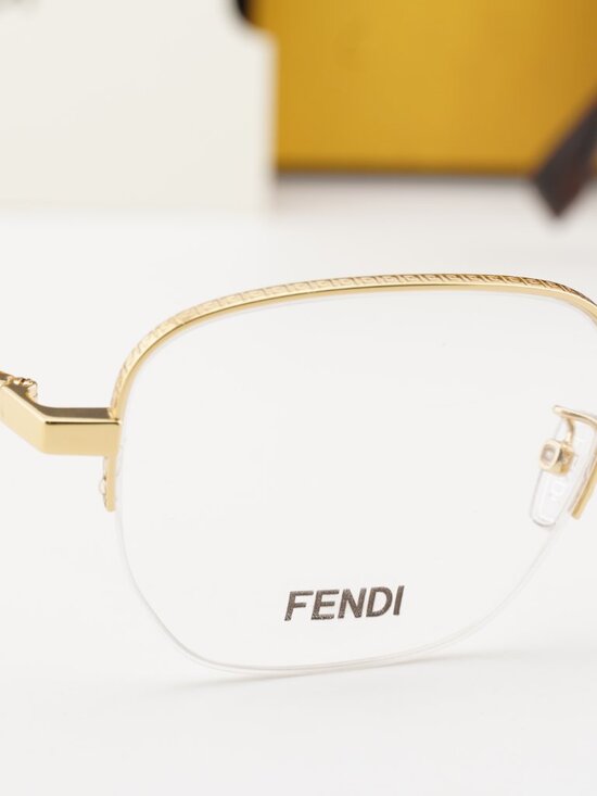 Fendi FE50106F 030 Square Eyeglasses 54mm - Gold main image 4